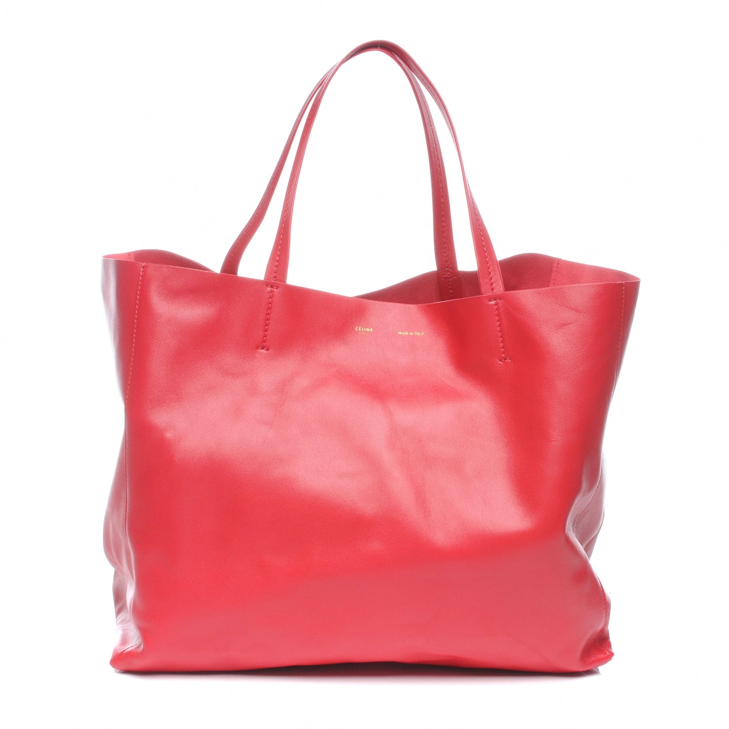 Celine Leather Cabas Horizontal Tote Red 1 of 8