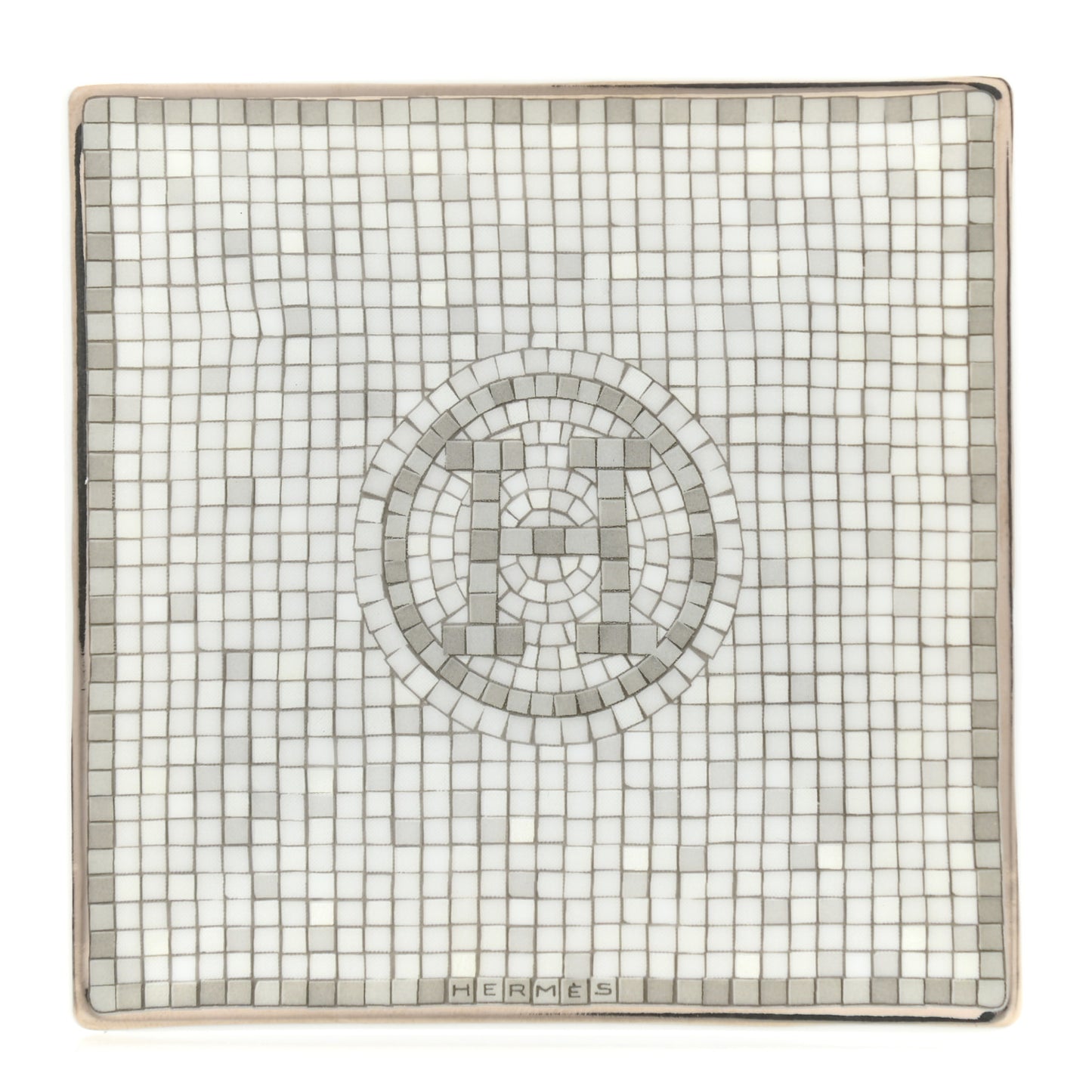 Porcelain Mosaique Au 24 Platinum Square Plate N°1