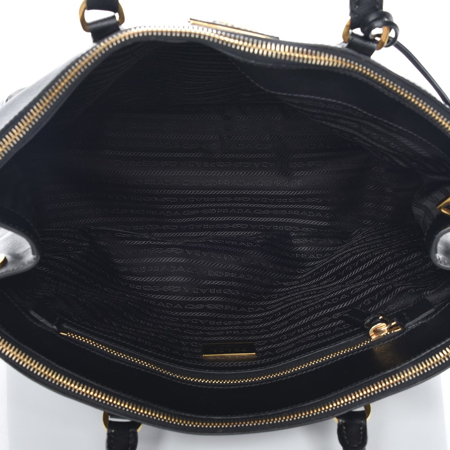 Saffiano Large Galleria Double Zip Tote Black