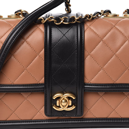 Chanel Lambskin Quilted Medium Elegant CC Flap Dark Beige Black 8 of 11