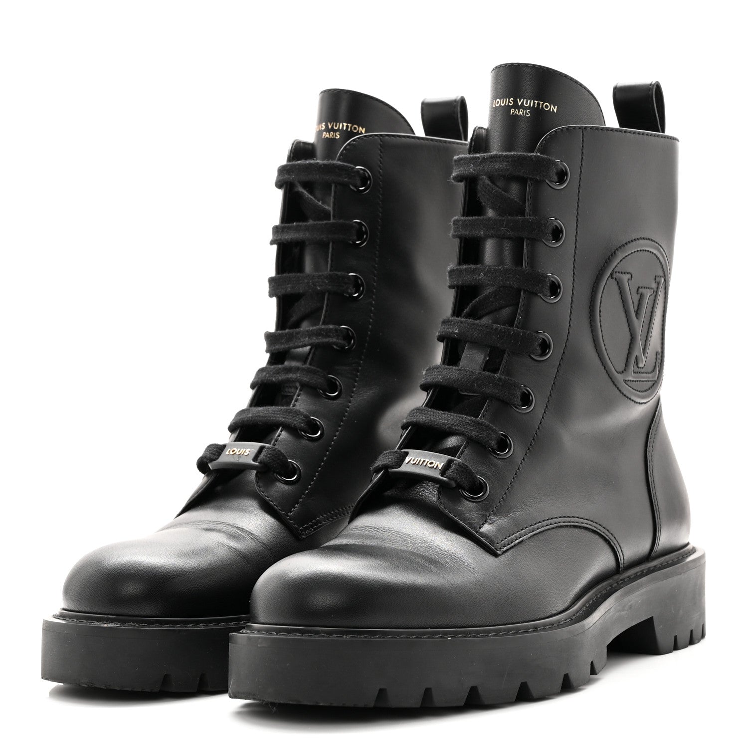 Louis Vuitton Calfskin Territory Ranger Boots 37 Black 3 of 11