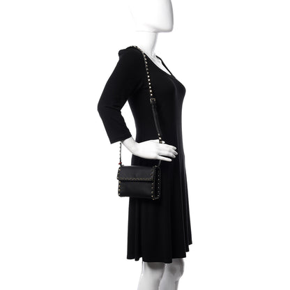 Valentino Garavani Vitello Rockstud Flap Crossbody Bag Black 2 of 8