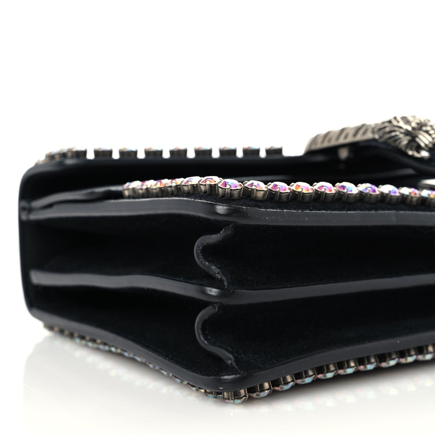 Gucci Suede Crystal Small Dionysus Shoulder Bag Black 4 of 13