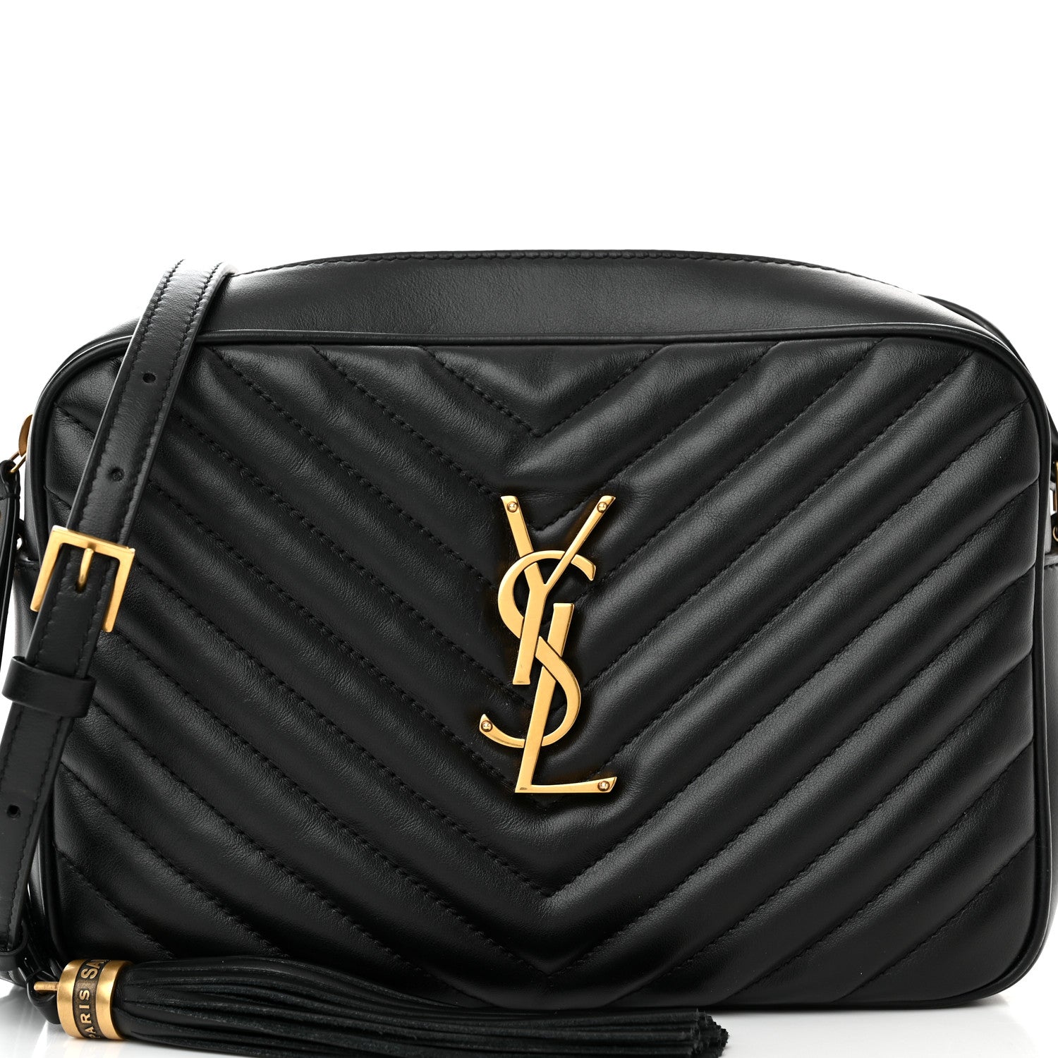 Saint Laurent Calfskin Matelasse Monogram Lou Camera Bag Black 8 of 11