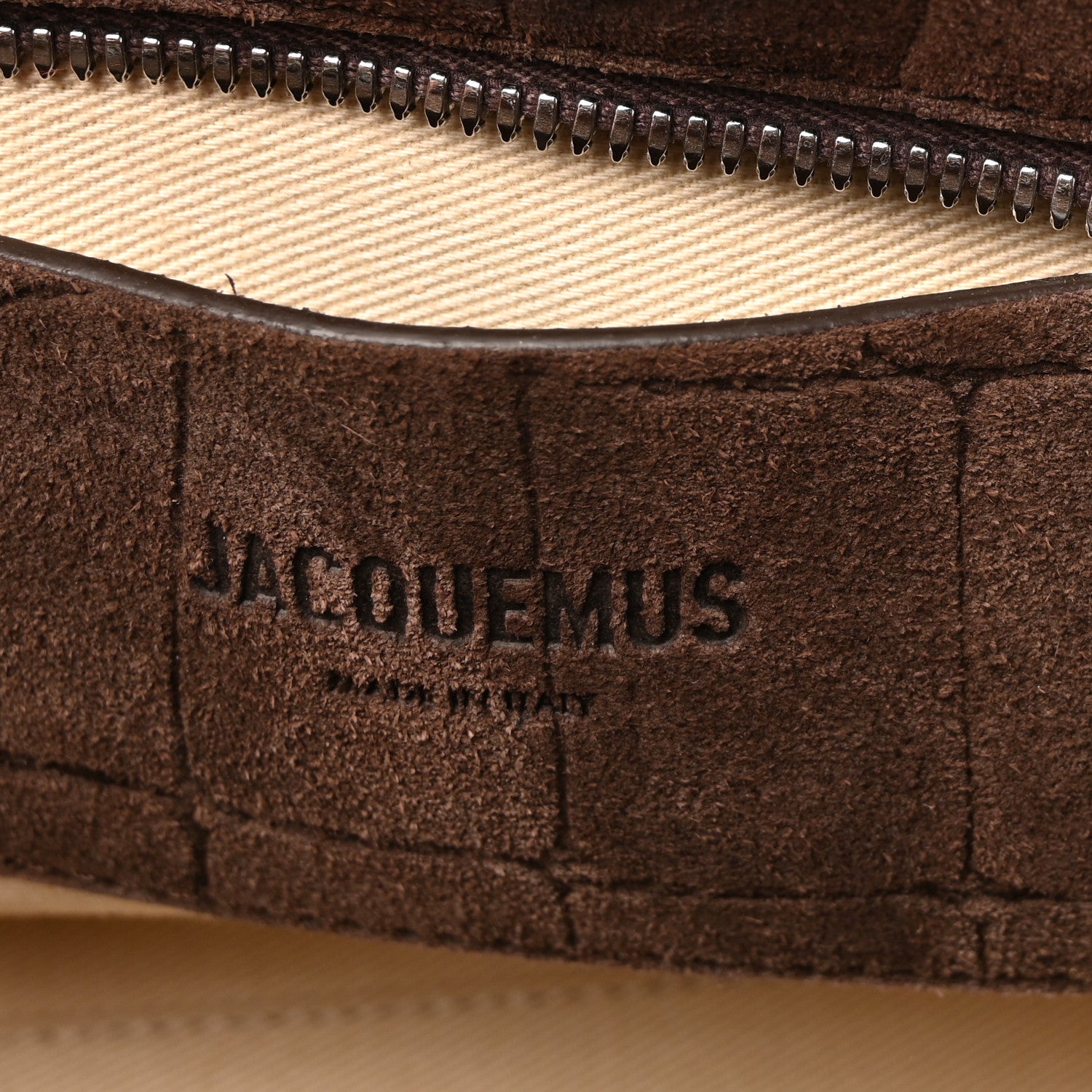 Jacquemus Suede Crocodile Embossed Le Petit Turismo Dark Brown 6 of 9