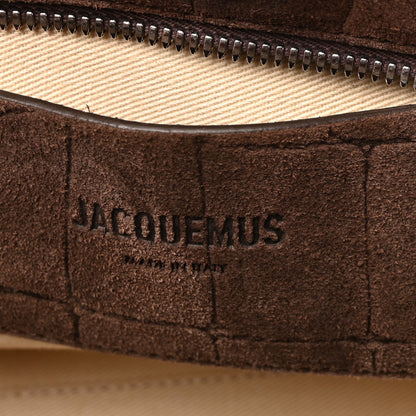 Jacquemus Suede Crocodile Embossed Le Petit Turismo Dark Brown 6 of 9