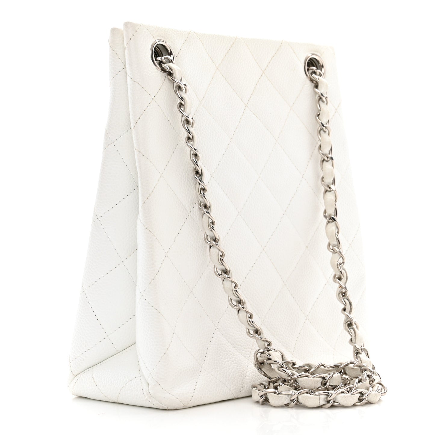 Caviar Quilted Shoulder Bag White