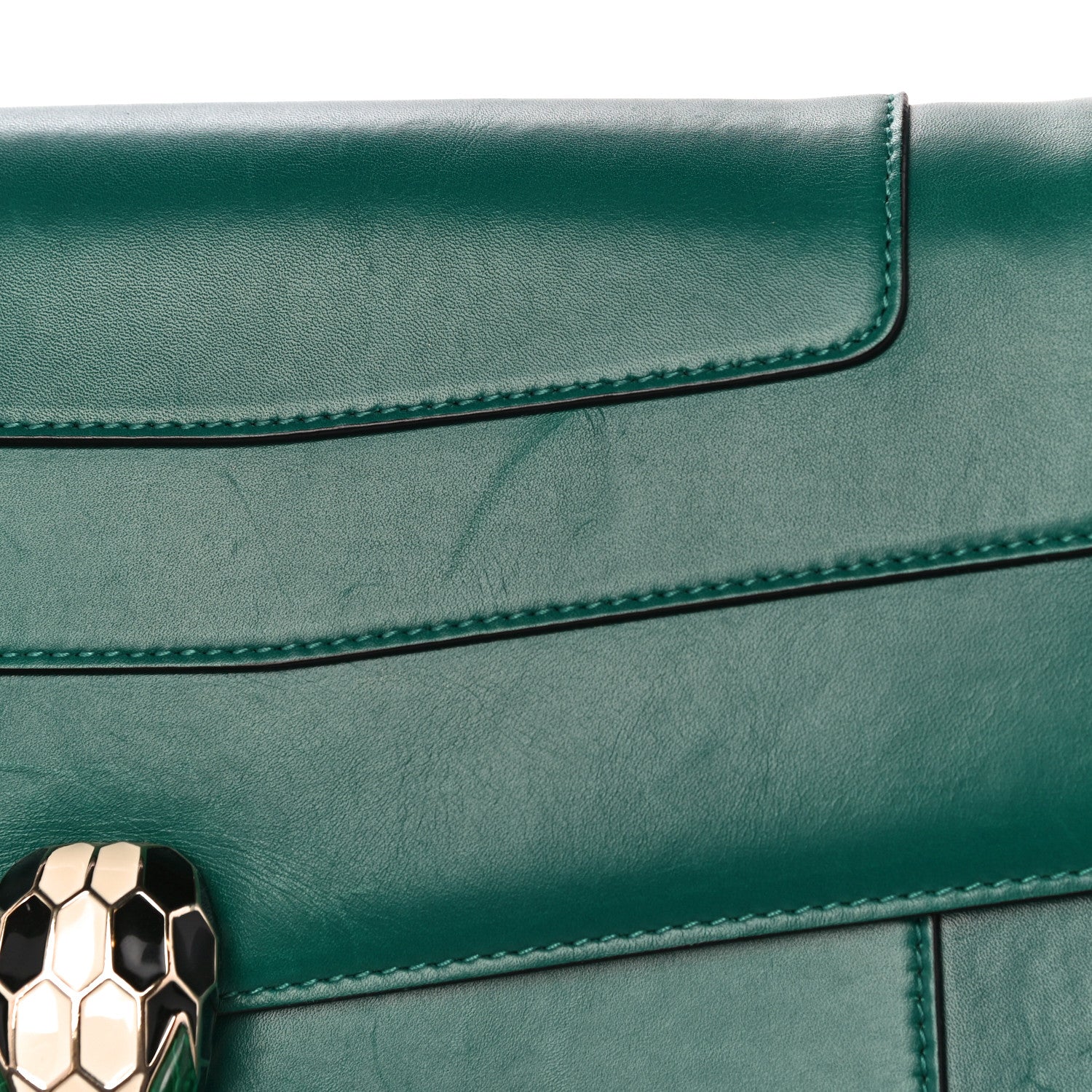Bulgari Calfskin Serpenti Forever Shoulder Bag Emerald Green 16 of 19