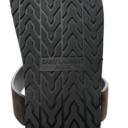 Saint Laurent Suede Jimmy Thong Flat Sandals 40 Chocolate 6 of 8