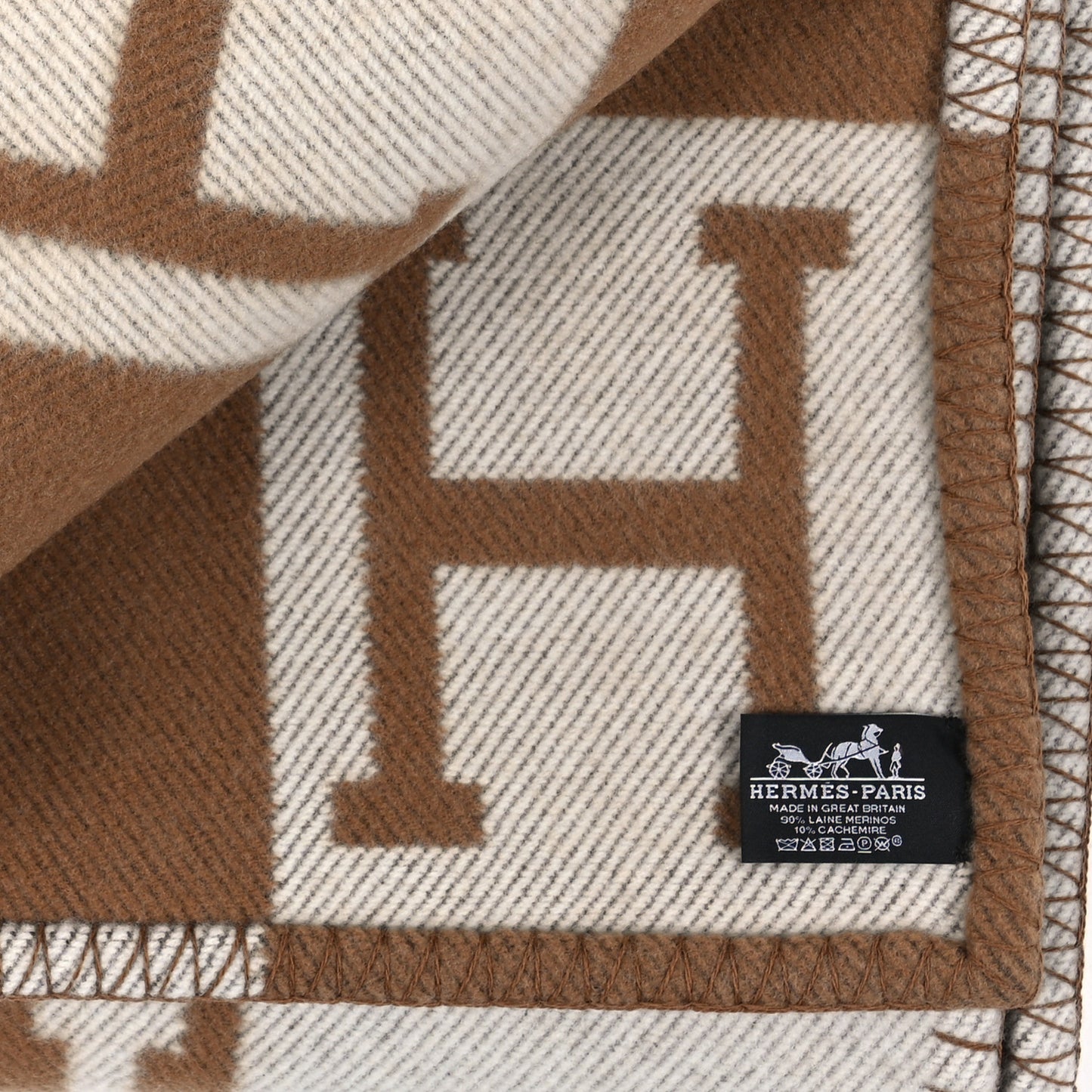 Wool Cashmere Avalon Blanket Ecru Camel