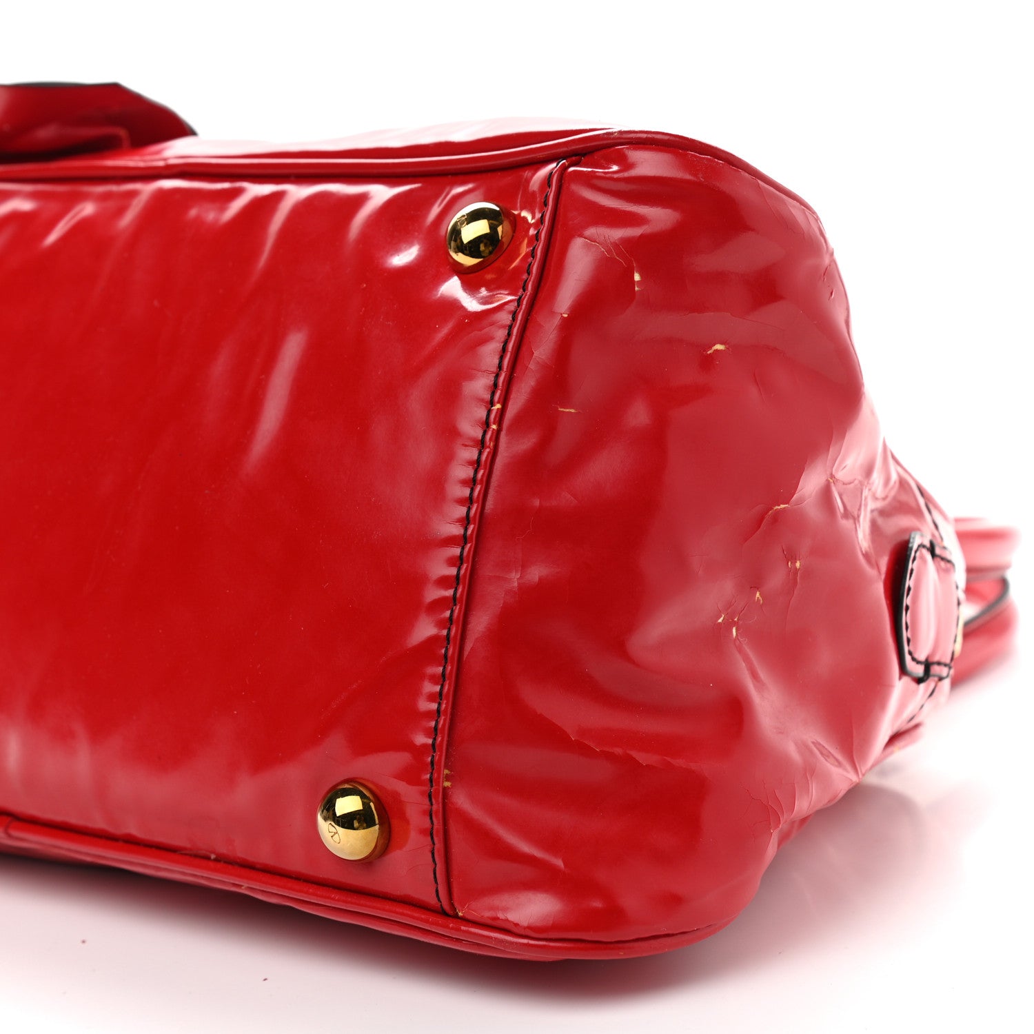 Valentino Garavani Patent Lacca Bow Bowling Bag Red 10 of 20