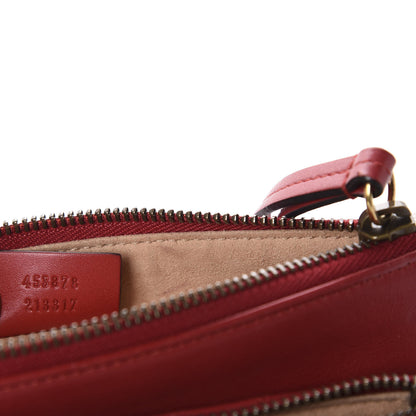 Gucci Calfskin Matelasse Small GG Marmont Double Zip Shoulder Bag Hibiscus Red 9 of 13