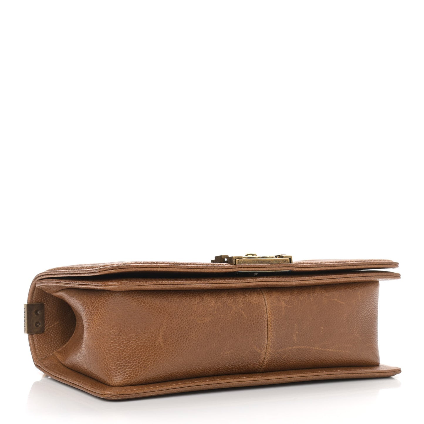 Caviar Quilted Medium Boy Flap Light Brown