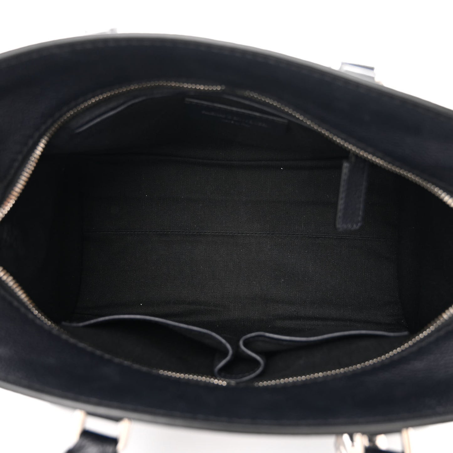 Pebbled Calfskin Small Skull Padlock Zip Around Tote Navy