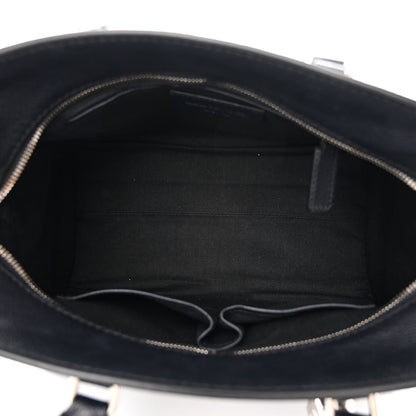 Alexander McQueen Pebbled Calfskin Small Skull Padlock Zip Around Tote Navy 5 of 10
