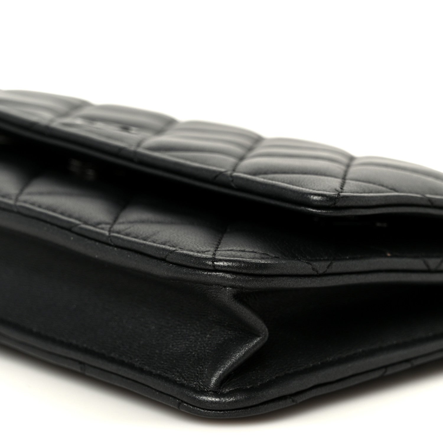 Chanel Lambskin Quilted Wallet On Chain WOC So Black 11 of 12