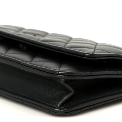 Chanel Lambskin Quilted Wallet On Chain WOC So Black 11 of 12
