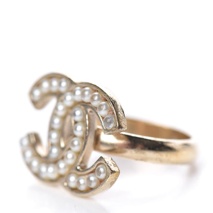 Chanel Pearl CC Ring 51 5.75 Gold 3 of 7