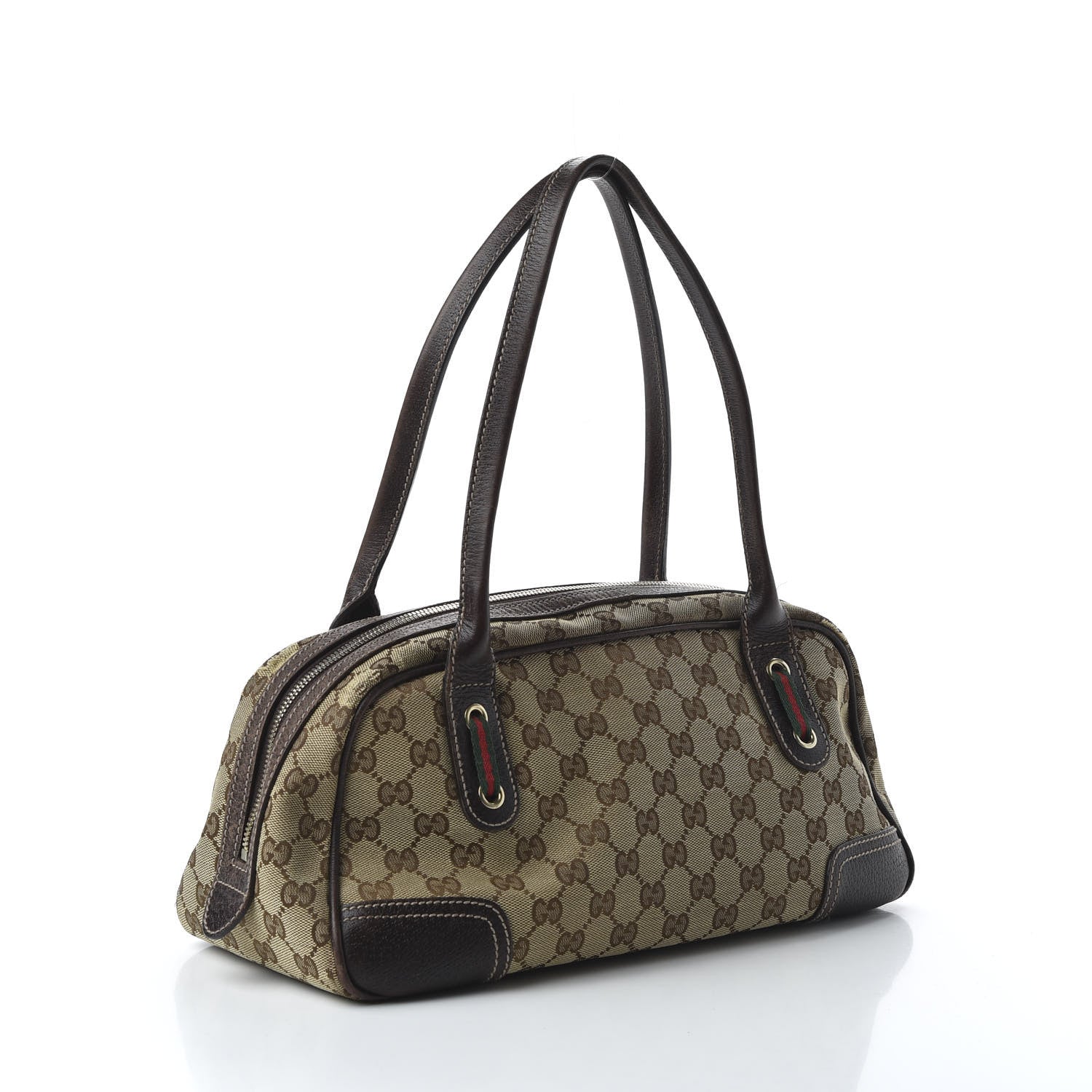 Gucci Monogram Small Princy Satchel Dark Brown 4 of 14