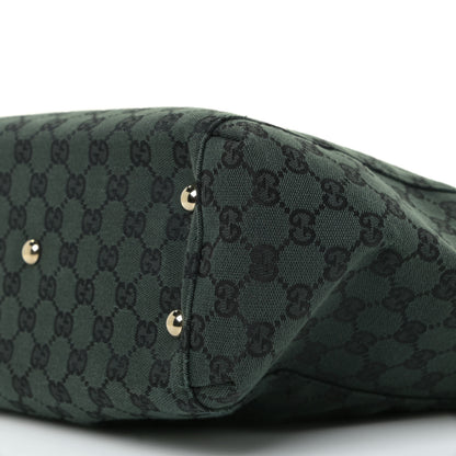 Gucci Monogram Crest Tote Green Black 9 of 18