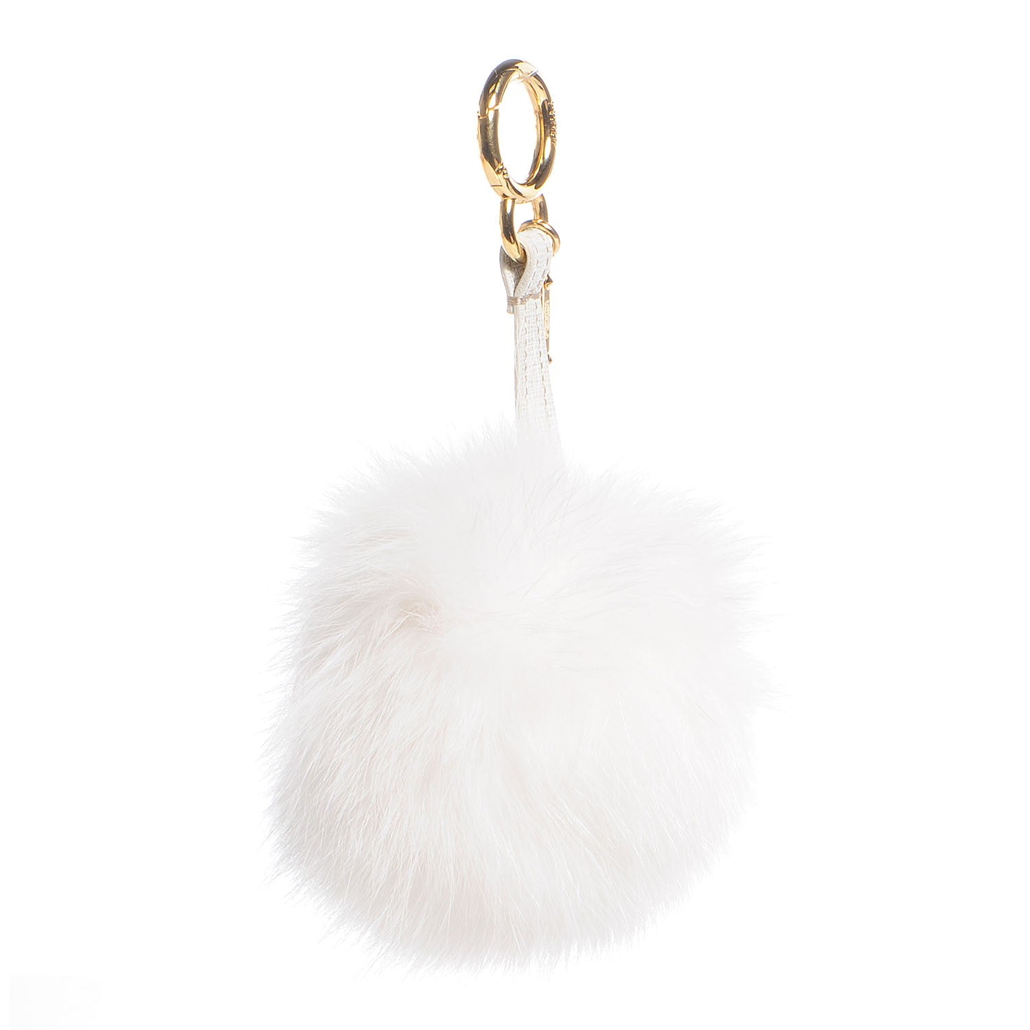 Fendi Fox Fur Pom Pom Bag Charm White 1 of 5