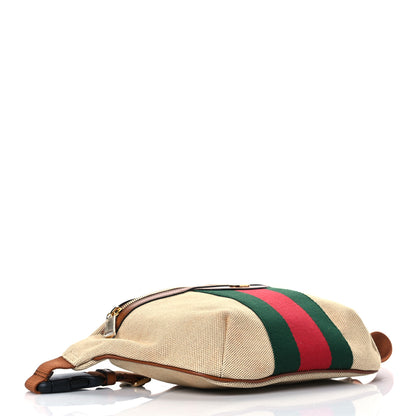 Gucci Vintage Canvas Web Belt Bag Sand Cuir 3 of 9