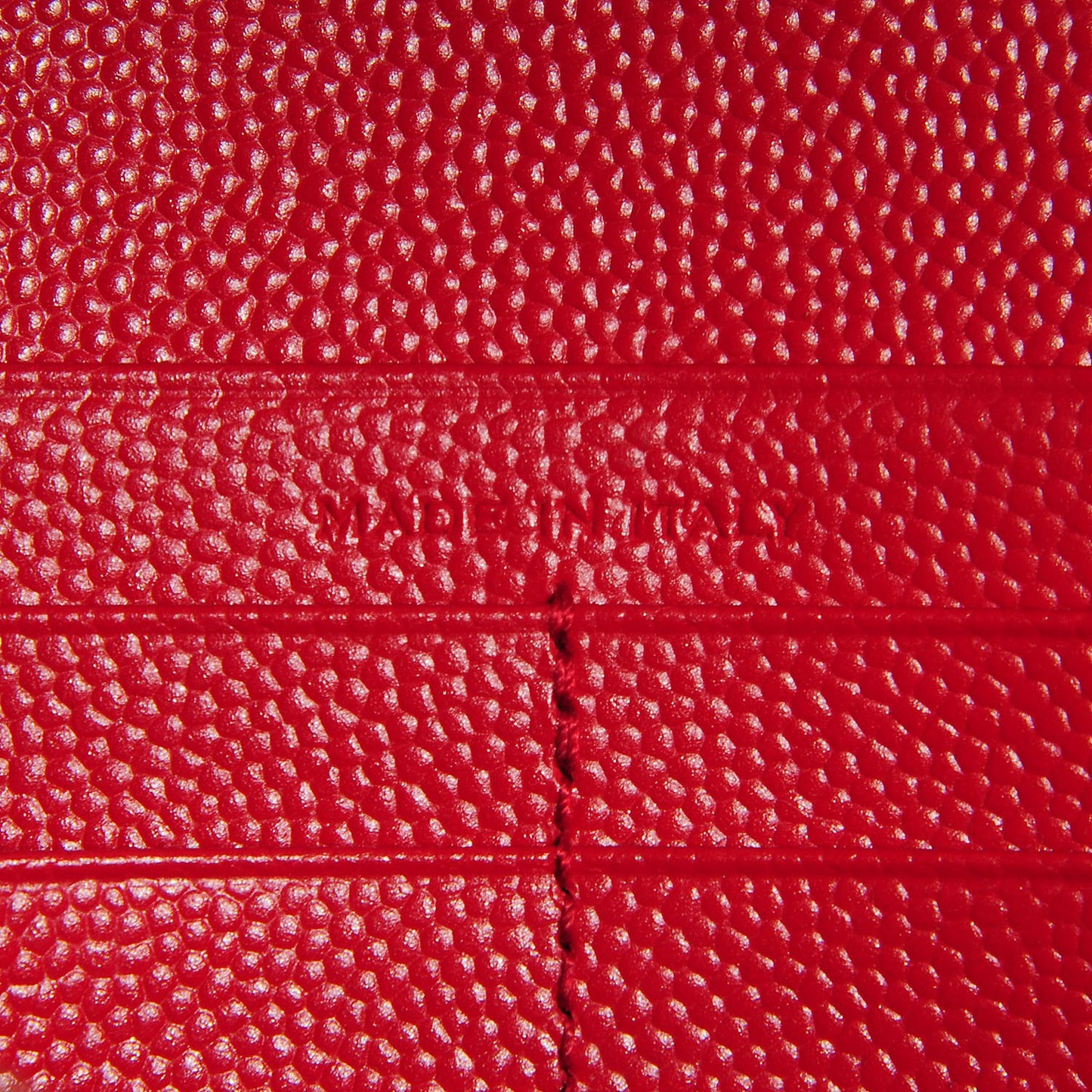 Grain De Poudre Matelasse Chevron Monogram Chain Wallet Red