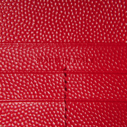 Saint Laurent Grain De Poudre Matelasse Chevron Monogram Chain Wallet Red 7 of 7