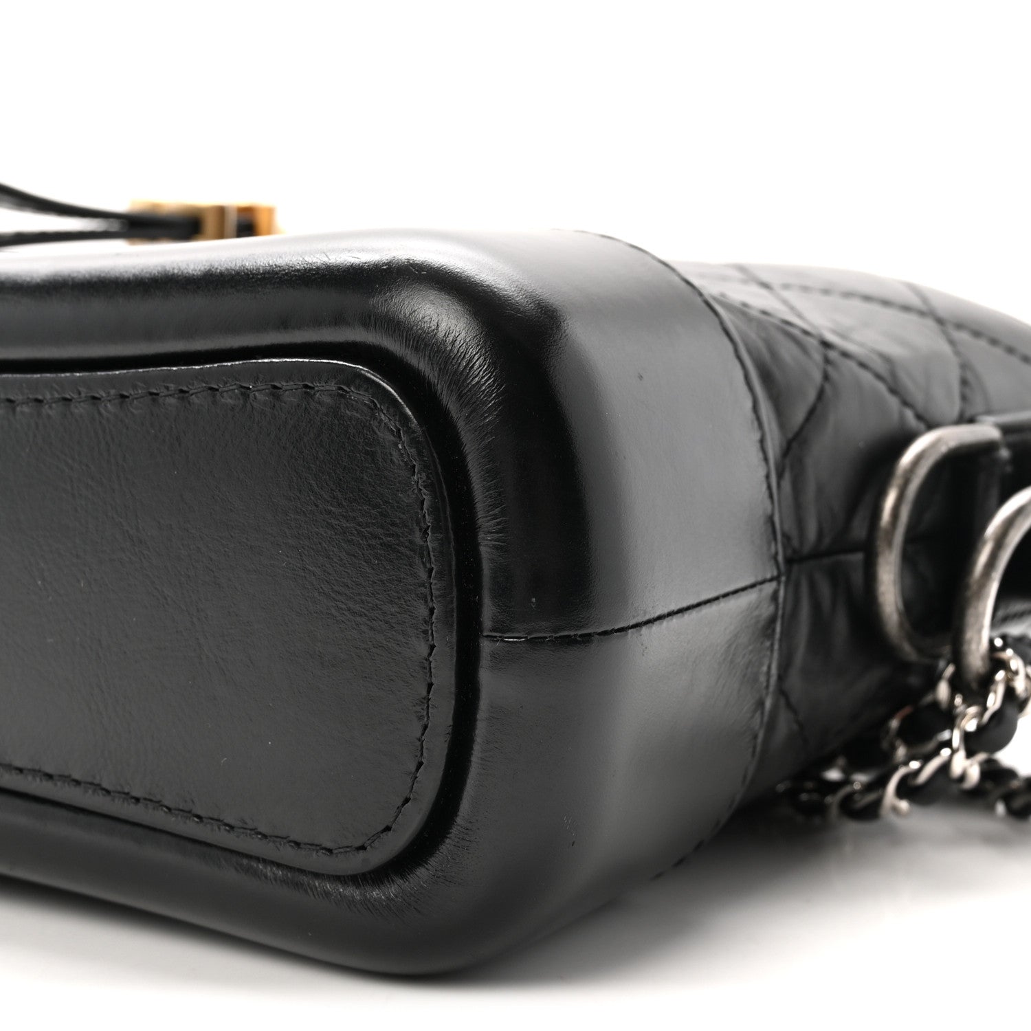 Chanel Aged Calfskin Quilted Small Gabrielle Hobo Black 1918677