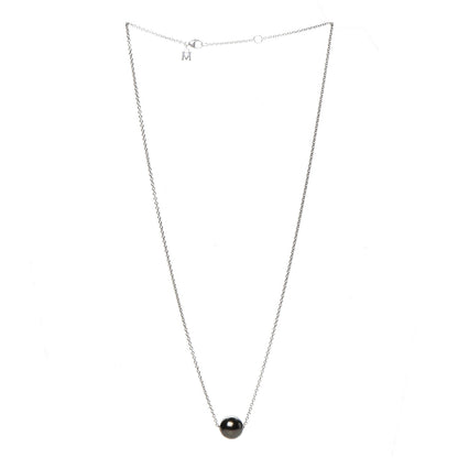 Mikimoto 18K White Gold Black South Sea Pearl Pendant Necklace 3 of 5