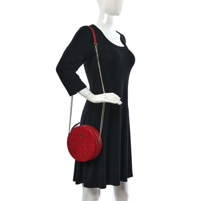 Jimmy Choo Glitter Round Crossbody Red 2 of 8