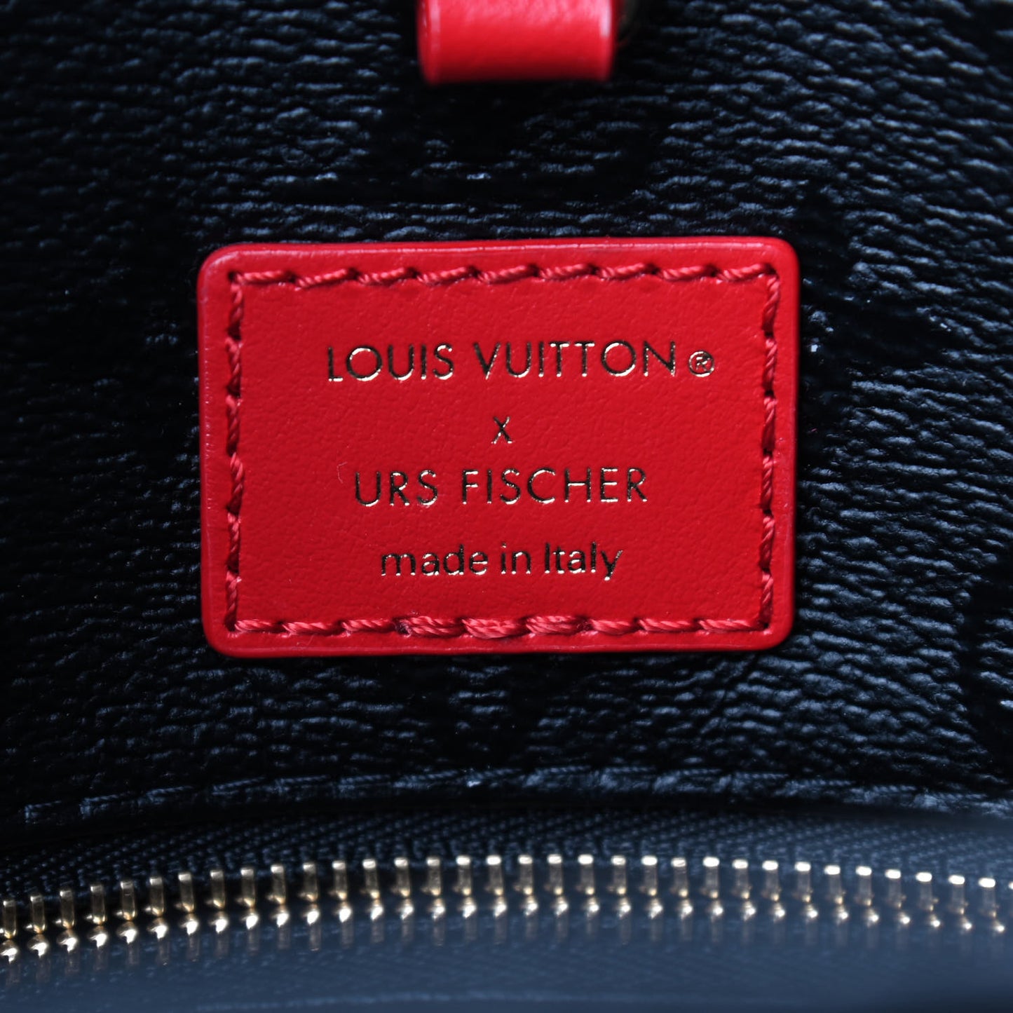 X UF Tufted Monogram Onthego GM Black Red