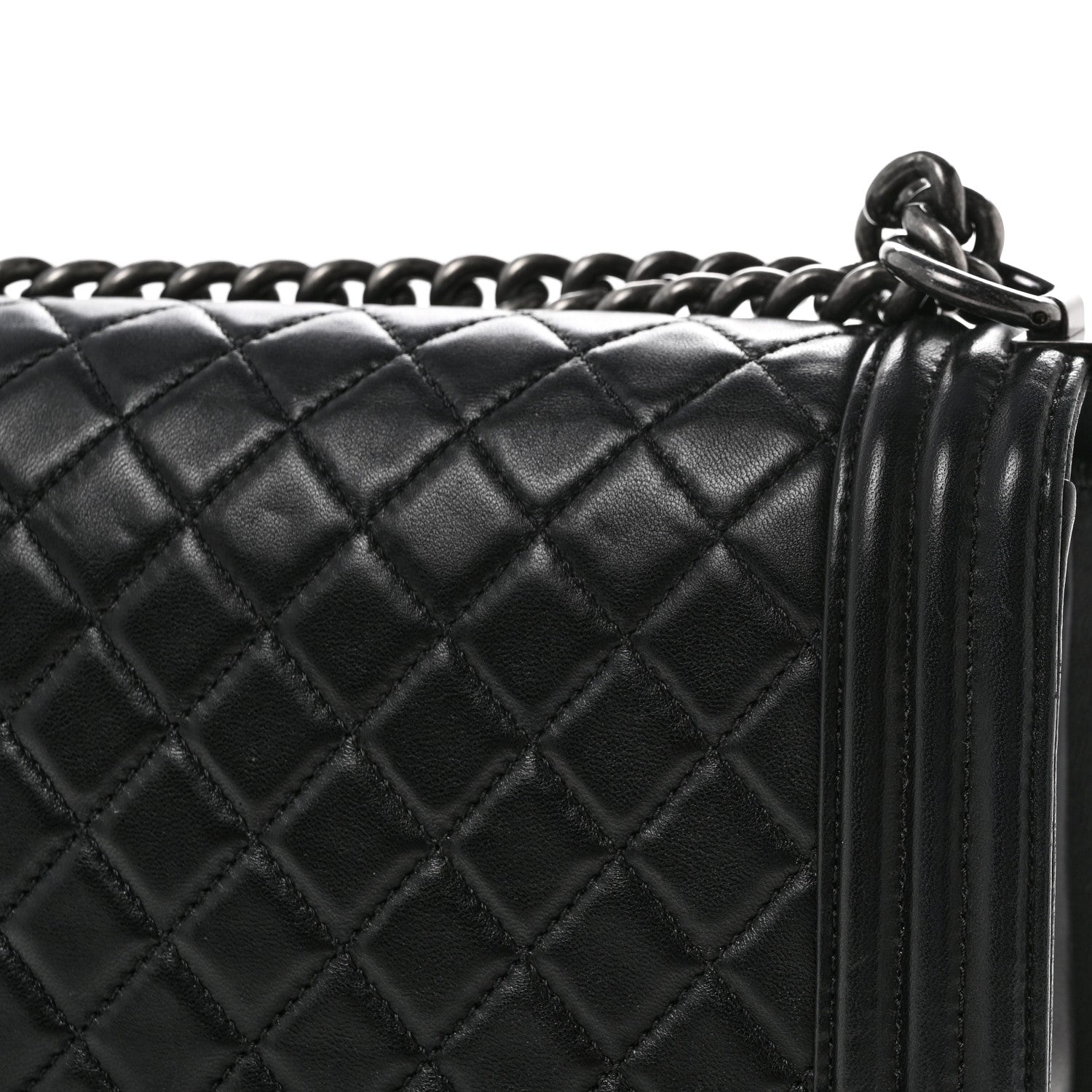 Chanel Lambskin Quilted Medium Boy Flap Black 12 of 12