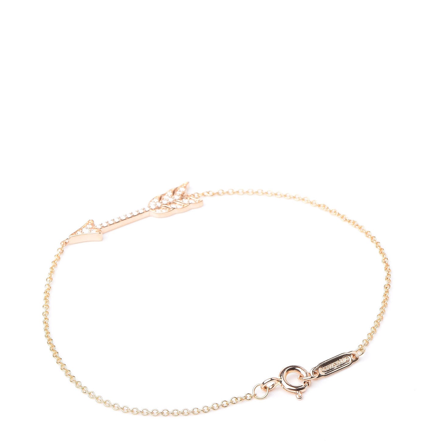 18K Rose Gold Diamond Arrow Bracelet