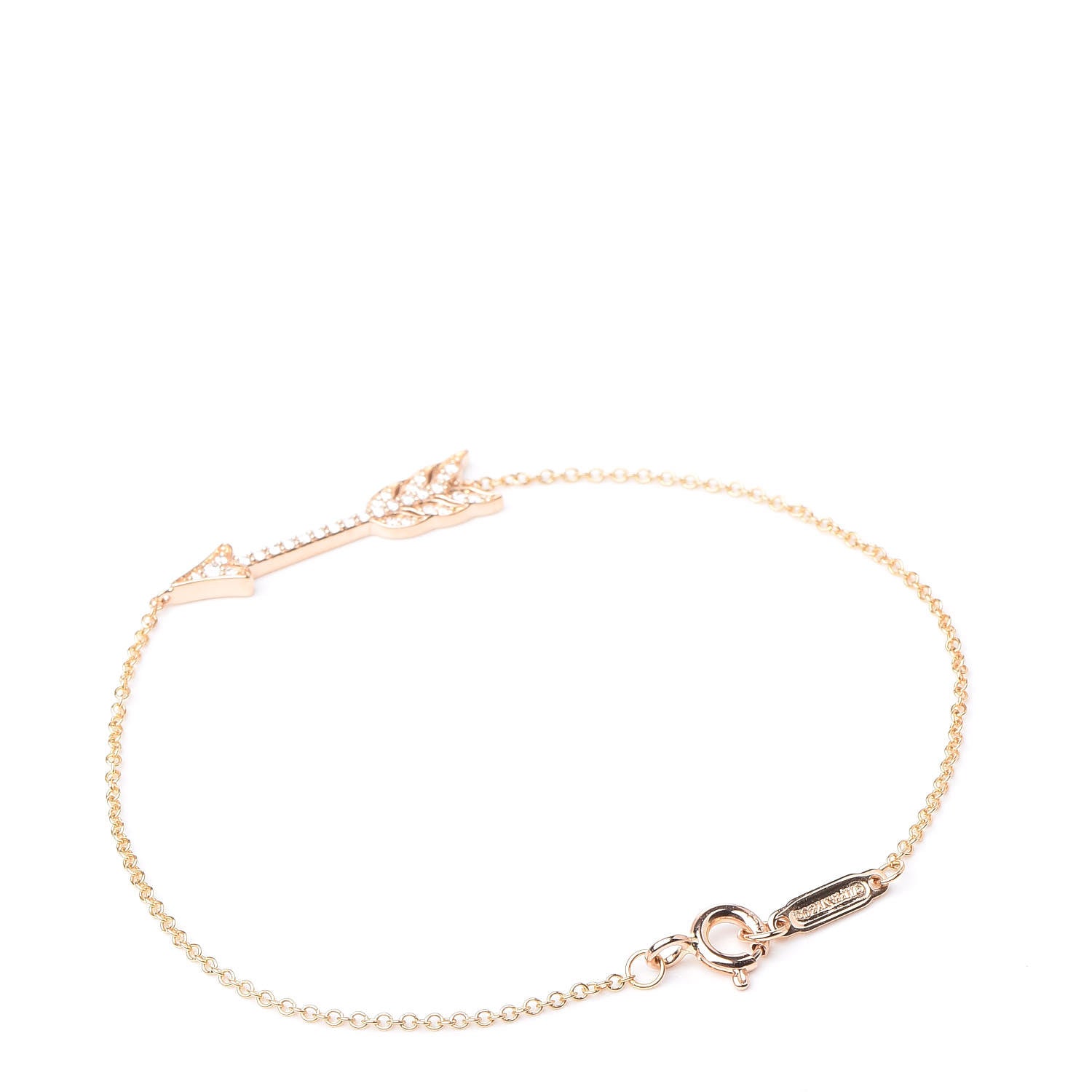 Tiffany 18K Rose Gold Diamond Arrow Bracelet 3 of 7