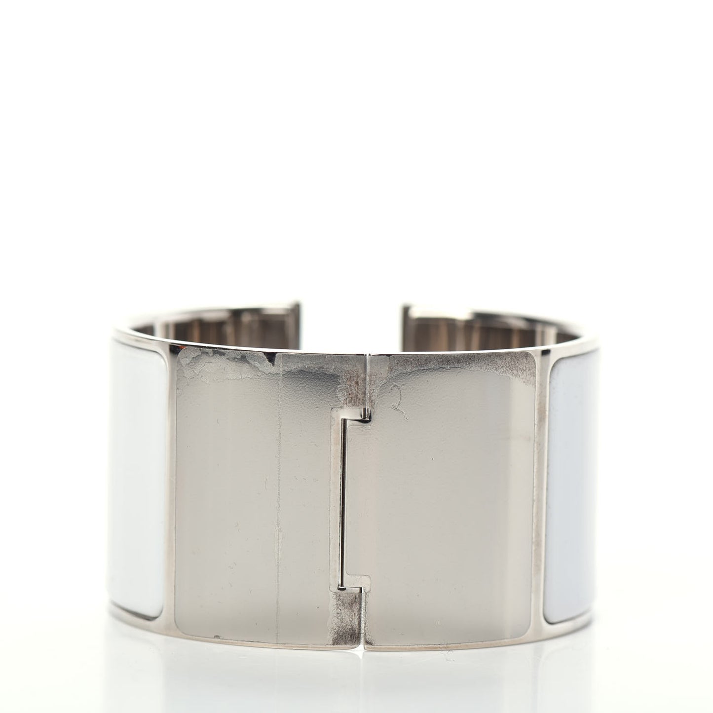 Enamel Extra Wide Clic Clac H Bracelet PM White