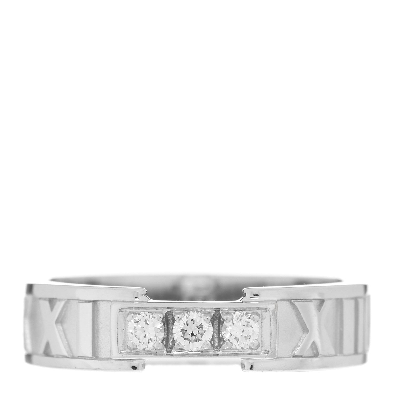 Tiffany 18k White Gold Diamond Atlas Ring 56 7.5 1 of 5