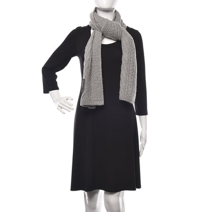 Chanel Cashmere Crystal Sequin CC Scarf Grey 3 of 9