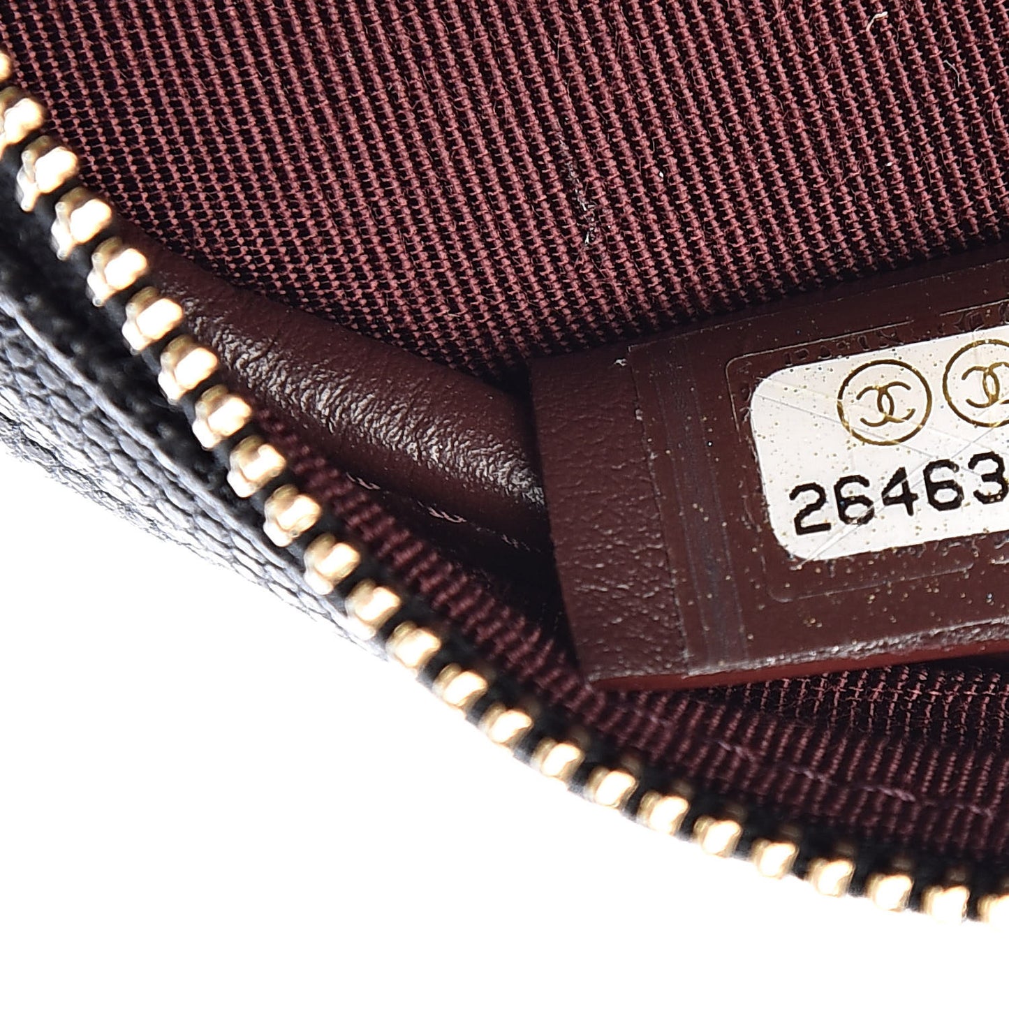 Caviar Quilted Round Clutch With Chain Black