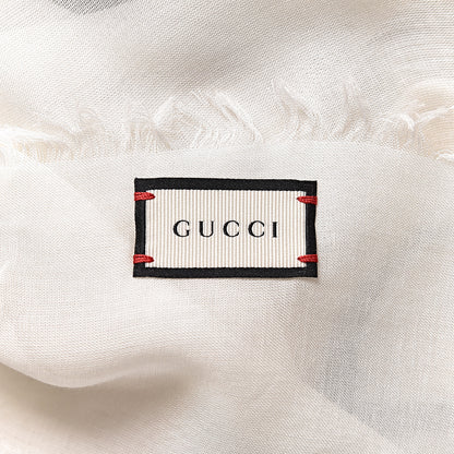Gucci Modal Silk Coco Capitan Logo Square Scarf White 3 of 4