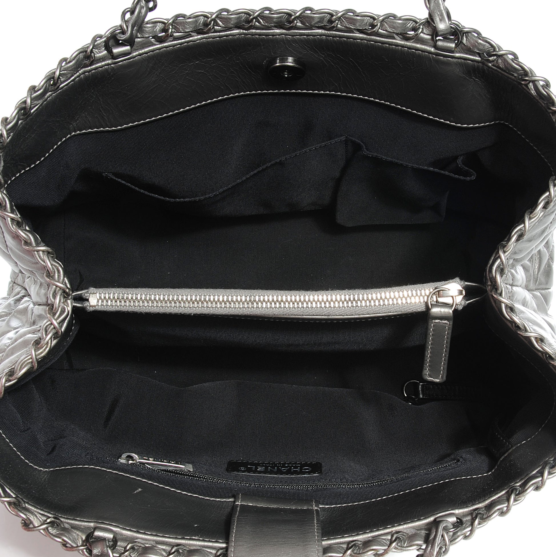 Chanel Calfskin Small Chain Me Tote Light Silver 5 of 7