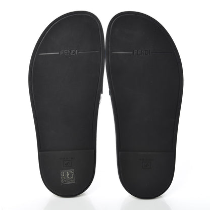 Fendi X FILA Glazed Fabric Calfskin FF 1974 Mania Slide Sandals 40 Mogano Panna Blueberry Caipiroska 8 of 9