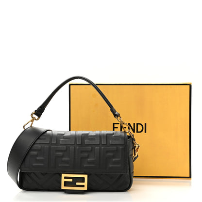 Fendi Nappa FF 1974 Embossed Baguette Black 11 of 11