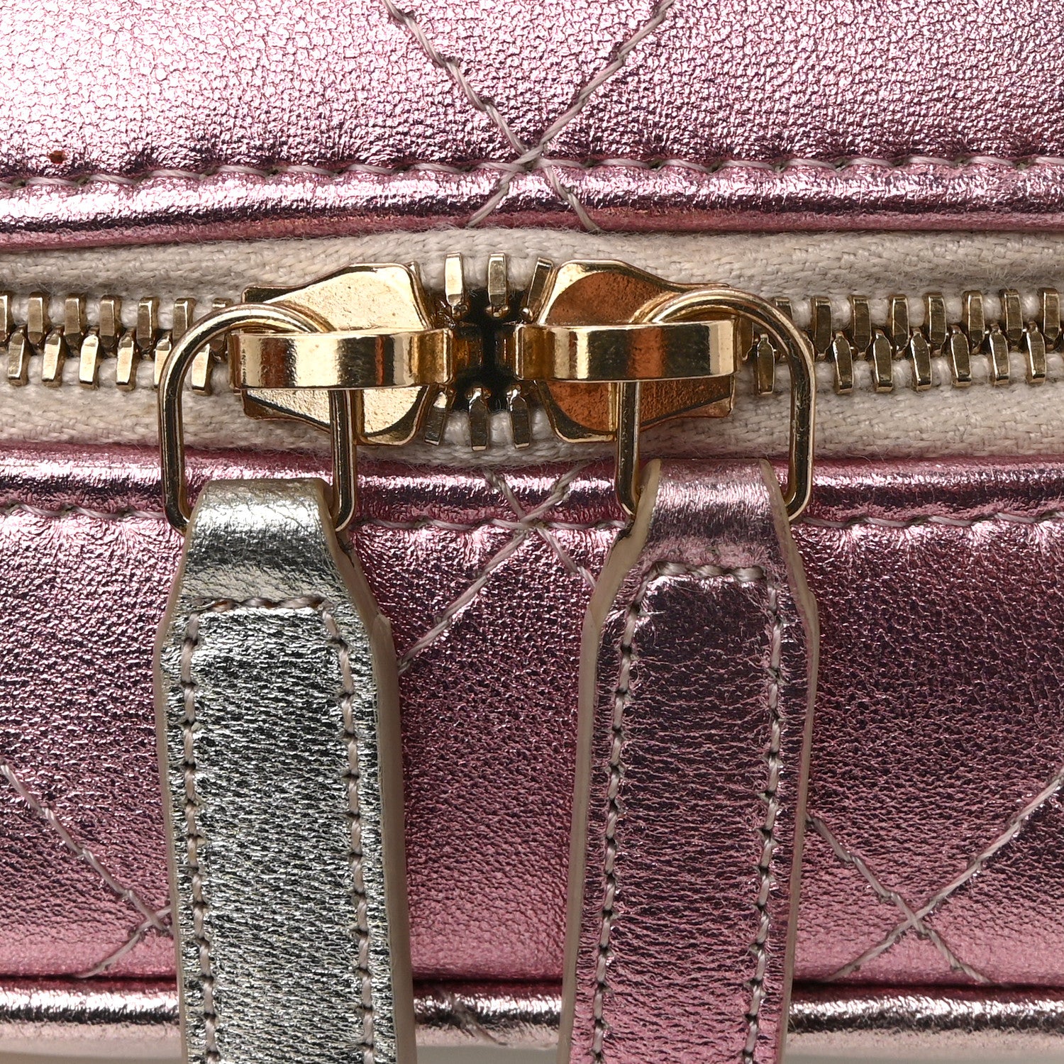 Chanel Gradient Metallic Lambskin Quilted Like A Wallet Clutch With Chain Gold Pink 11 of 13