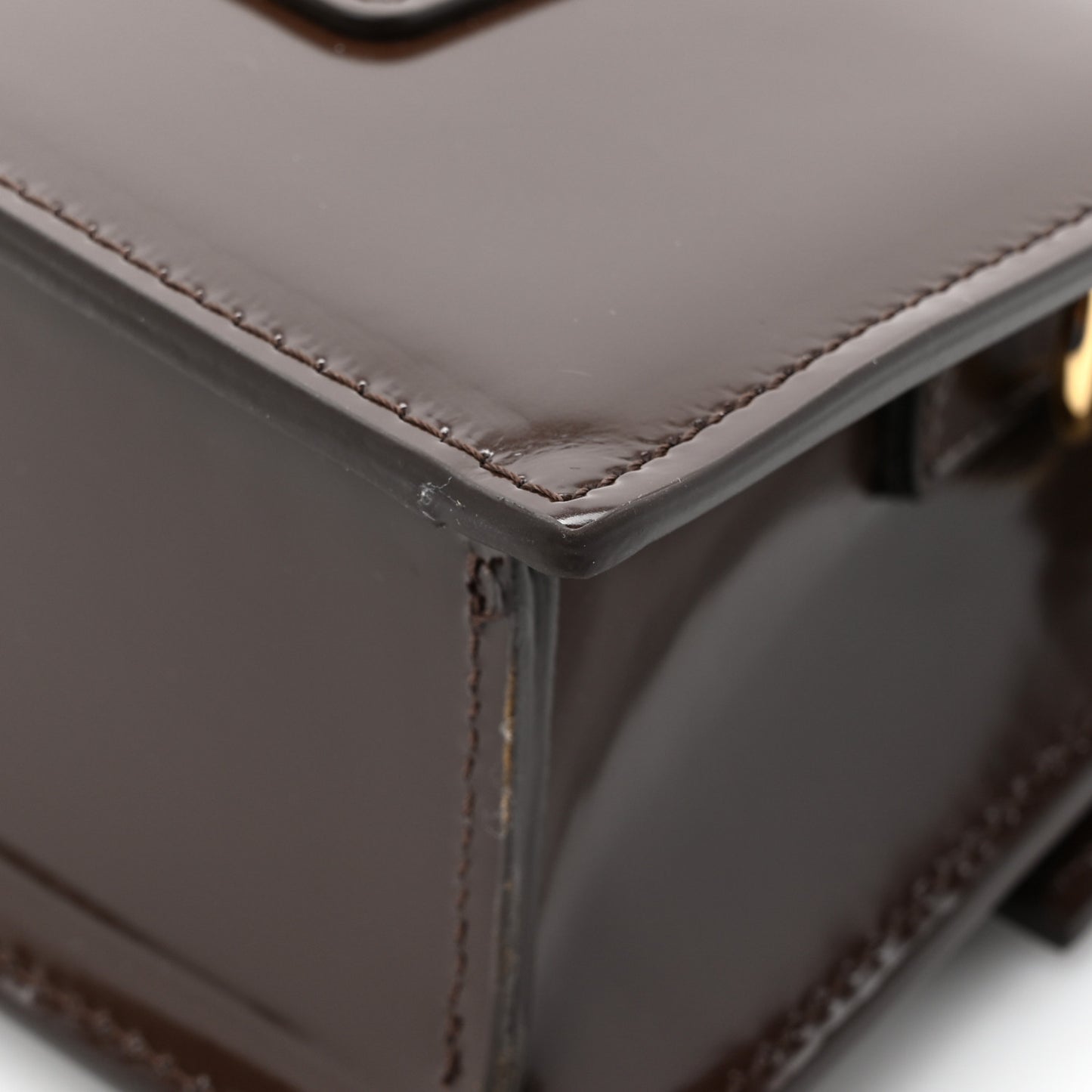 Glazed Calfskin Le Grand Bambino Midnight Brown