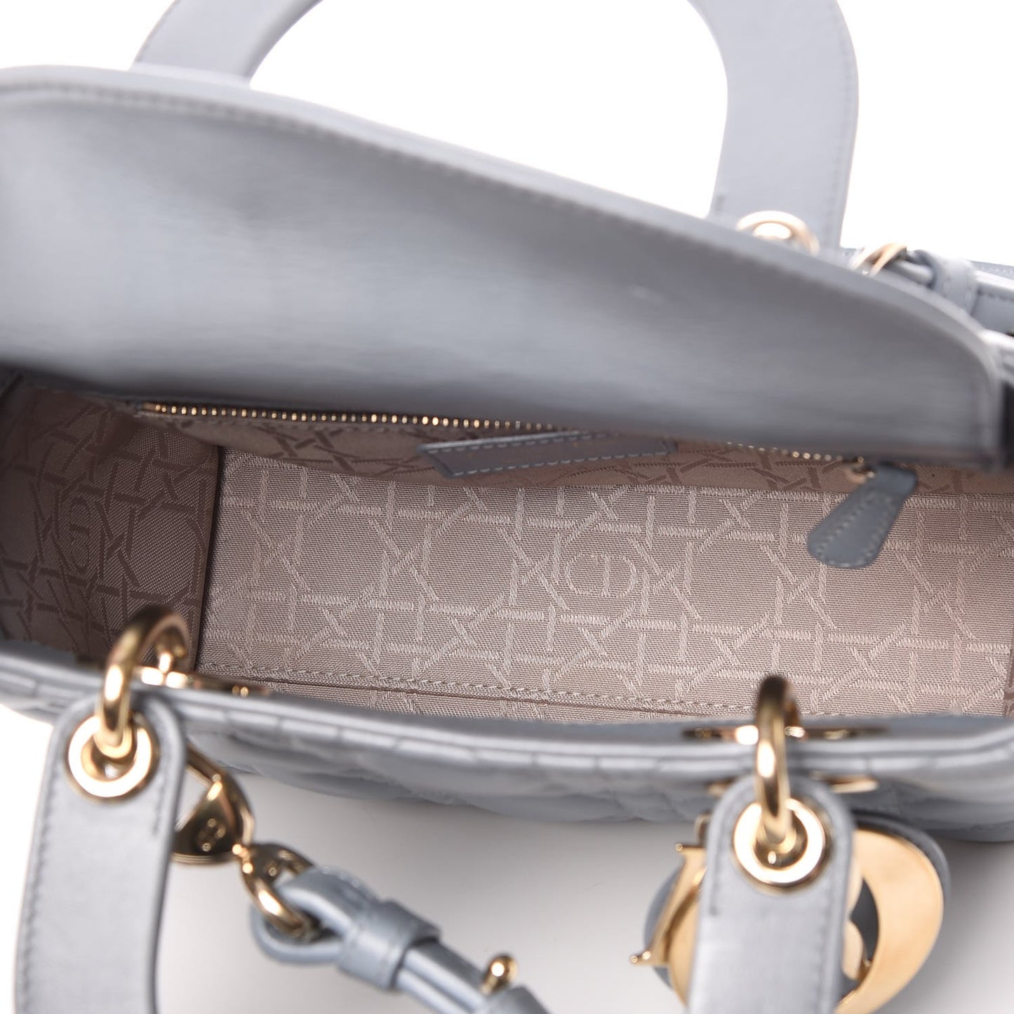 Lambskin Cannage Small Lucky Badges My Lady Dior Grey
