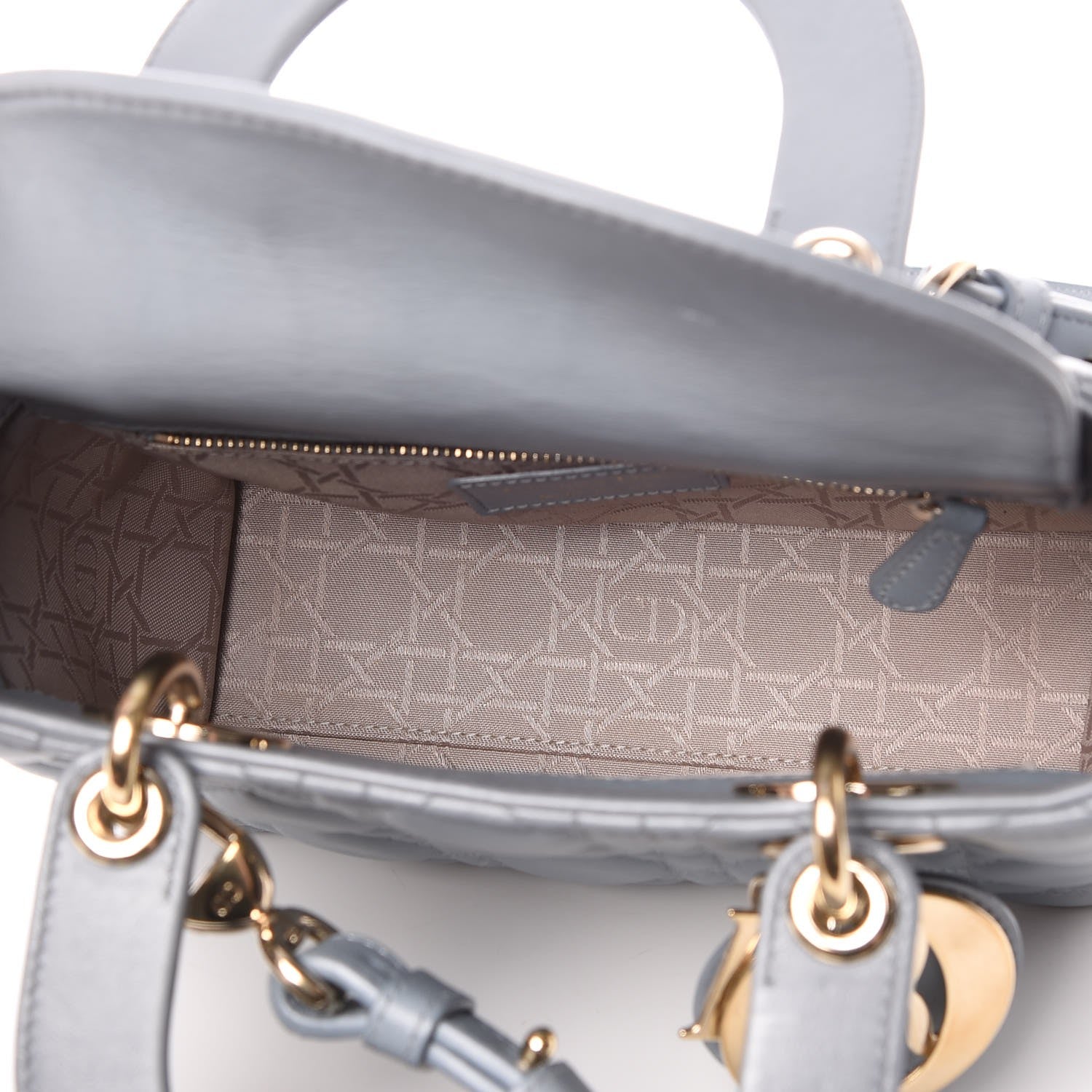Christian Dior Lambskin Cannage Small Lucky Badges My Lady Dior Grey 9 of 18