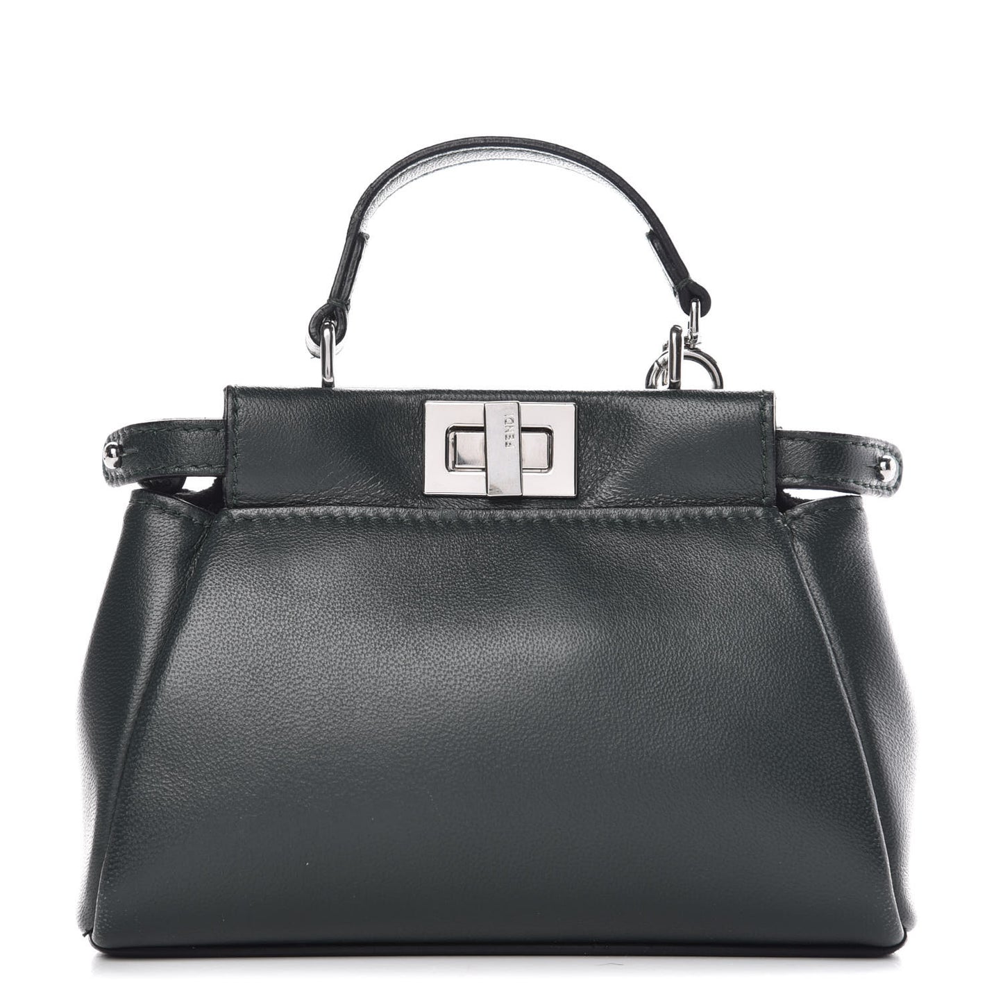 Shiny Nappa Micro Peekaboo Iconic Satchel Verde Prato