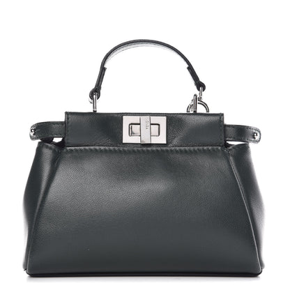 Fendi Shiny Nappa Micro Peekaboo Iconic Satchel Verde Prato 1 of 8