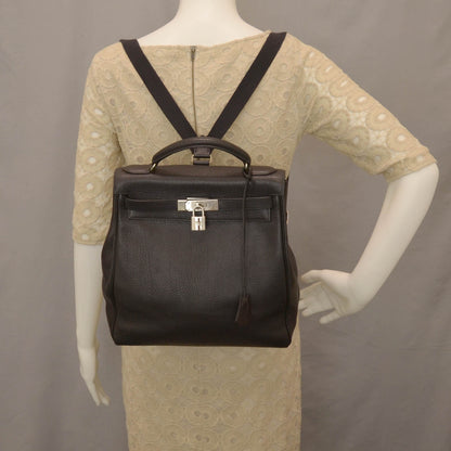 Hermes Fjord Kelly Ado GM Backpack Bag Black 2 of 9